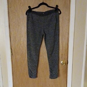 Free People Gray/Gold Metallic Leggings